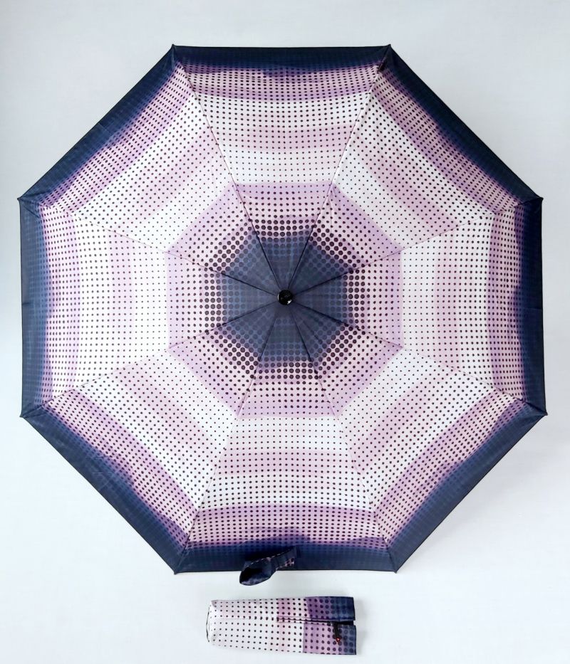 Mini parapluie pliant T200 Knirps violet à pois open close Sky garantie 5 ans, léger & solide