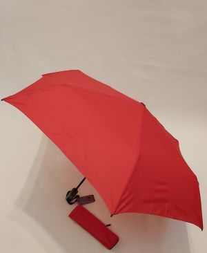  Parapluie mini extra plat pliant open close uni rouge Knirps, léger et solide