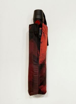  Parapluie mini Knirps T200 pliant imprimé de roses open close noir & rouge, léger et solide