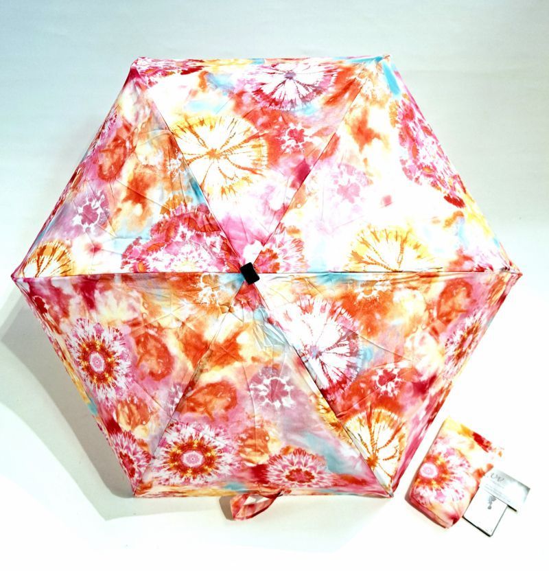  Parapluie anti uv UPF50+ micro pliant coloré rose imprimé floral français - léger 200 g & solide
