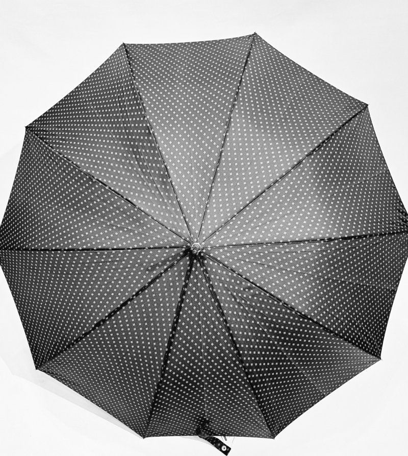 Parapluie homme long auto gris imprimé losange pg courbe bois Figaro - 10 branches & résistant
