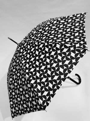 Parapluie long automatique noir & blanc à motif graphique PAULA d'Aurillac, léger et solide