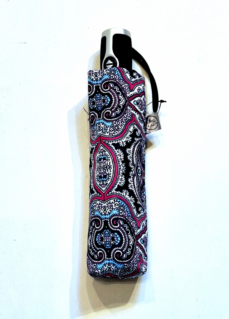 Mini parapluie open close bleu anthracite arabesque Chic il pleut Piganiol - Large & pas cher