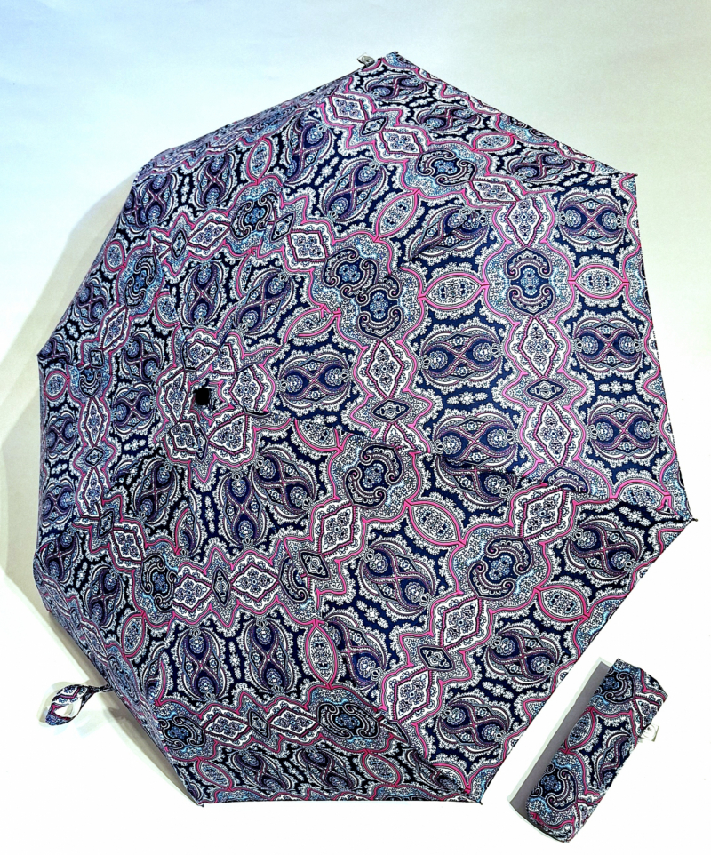 Mini parapluie open close bleu anthracite arabesque Chic il pleut Piganiol - Large & pas cher