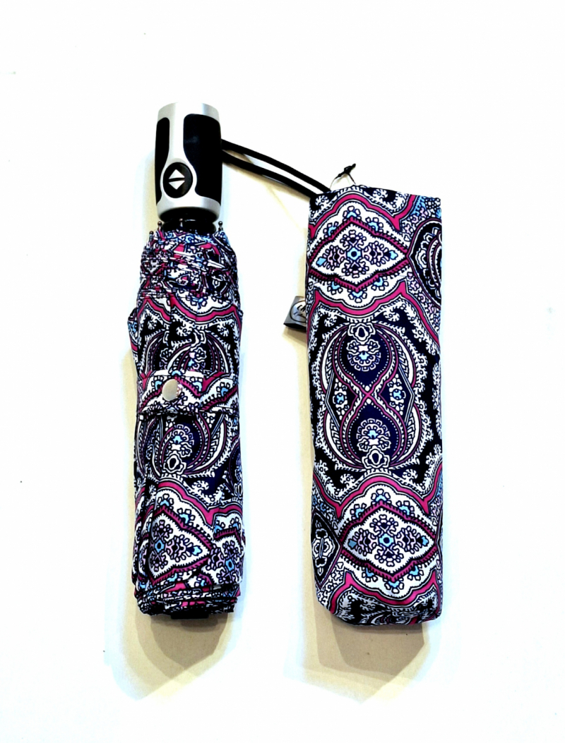 Mini parapluie open close bleu anthracite arabesque Chic il pleut Piganiol - Large & pas cher