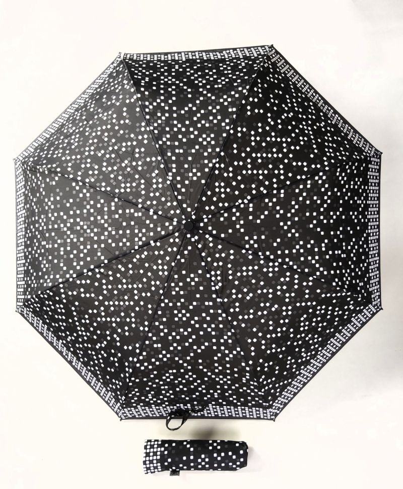 Mini parapluie open close gris anthracite imprimé fantaisie Chic il pleut, léger et original