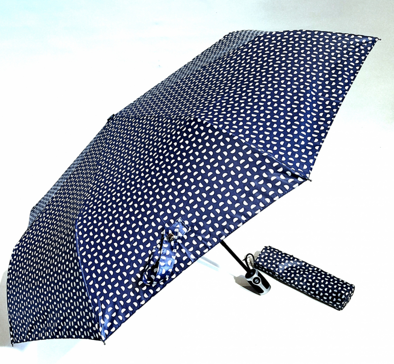 Mini parapluie automatique bleu imprimé demi cercle Chic il pleut - Léger & solide
