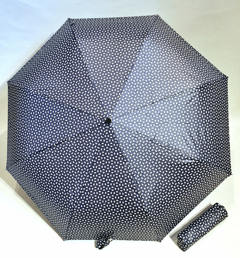 Mini parapluie automatique bleu imprimé demi cercle Chic il pleut - Léger & solide