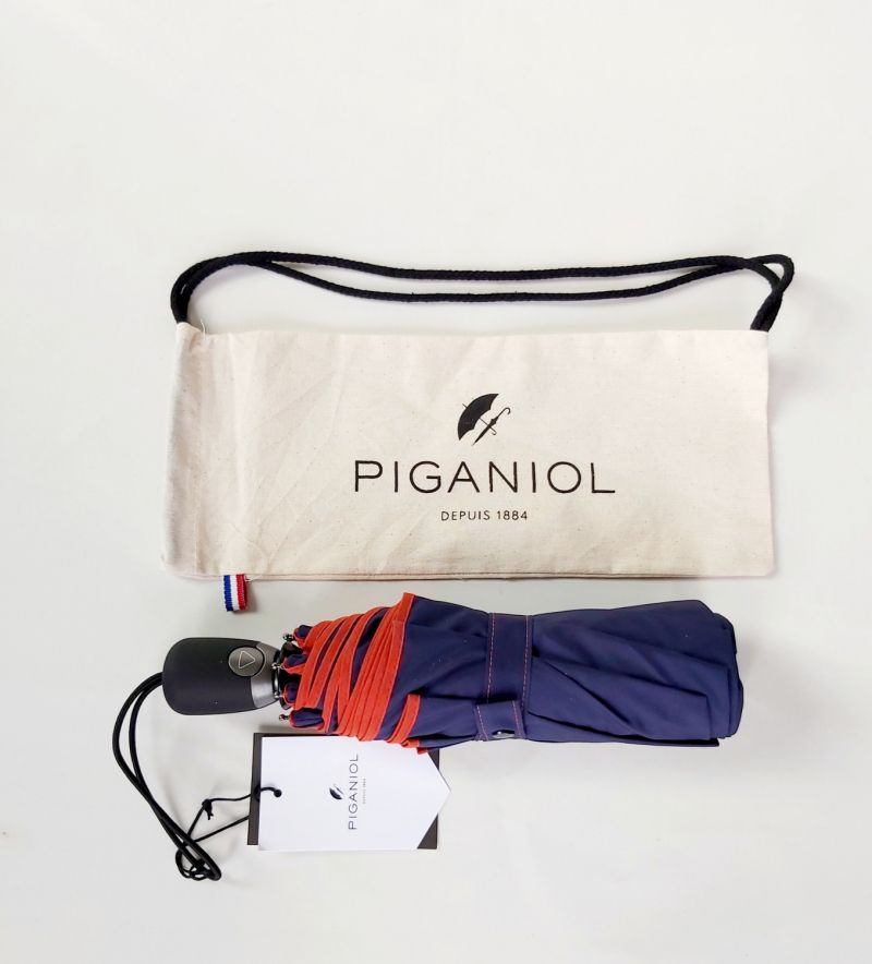Mini parapluie pliable automatique uni bleu marine français - Léger & solide