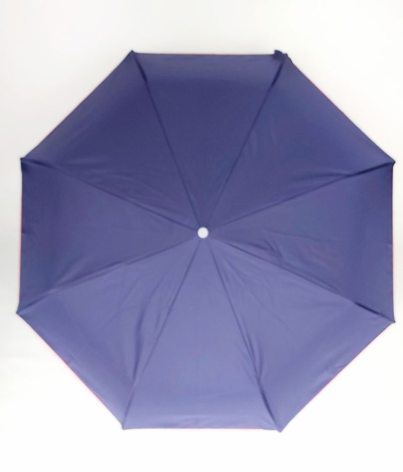 Mini parapluie pliant automatique uni bleu marine français, léger et solide