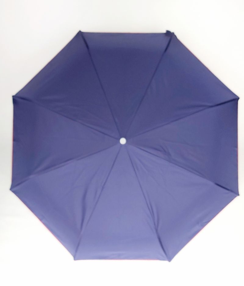 Mini parapluie pliable automatique uni bleu marine français, léger et solide