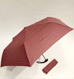  Parapluie mini extra fin pliant manuel fantaisie bordeaux Doppler, léger 190g et solide