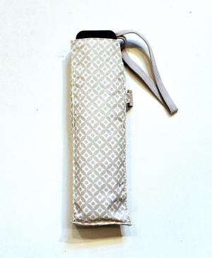  Parapluie mini extra plat manuel beige & blanc imprimé Doppler - super fin léger 190g & solide