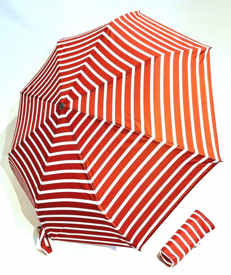 Parapluie mini pliable Marinière automatique Rouge & BlancPiganiol - Léger & solide