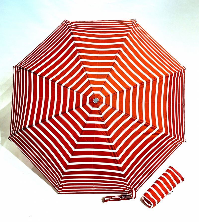 Parapluie mini pliable Marinière automatique Rouge & BlancPiganiol - Léger & solide