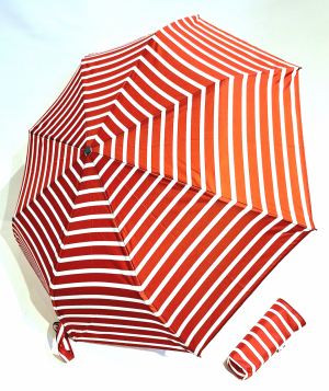 Parapluie mini Marinière automatique Rouge & BlancPiganiol - Léger & solide