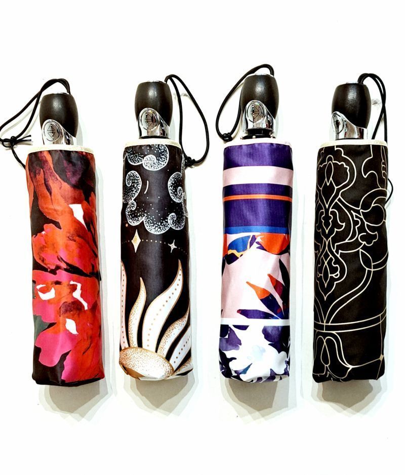 Mini parapluie pliant open close noir & doré à motif Astral / Piganiol - Original & français