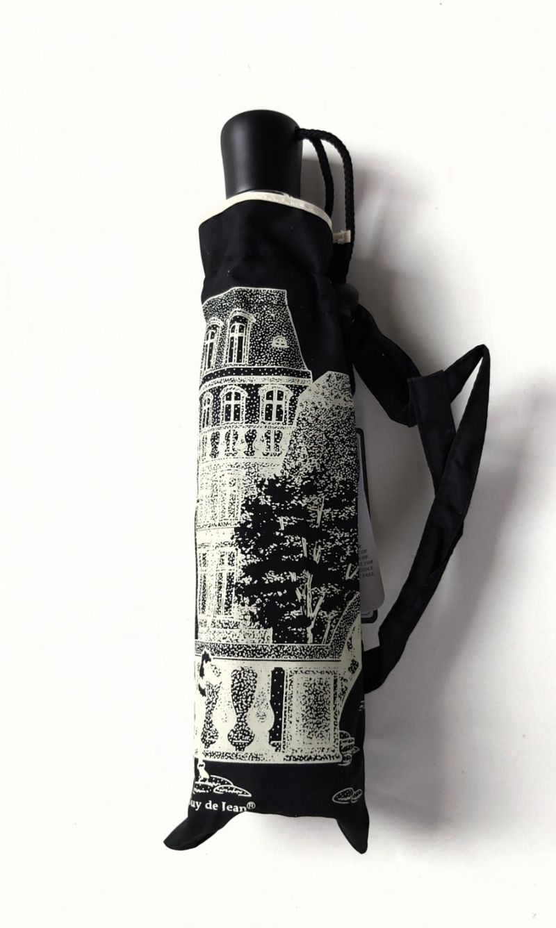 Parapluie mini pliant open close noir La Parisienne & jardin français, léger et solide