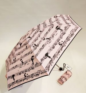 Micro parapluie de poche pliant rose notes de musique Guy de Jean, résistant et français