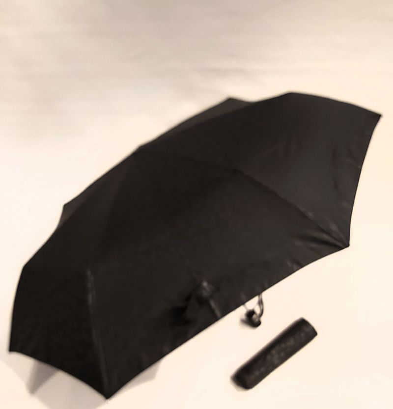 Mini parapluie extra fin pliant open close noir Jaguar P.Cardin - le Slim léger 250g & solide