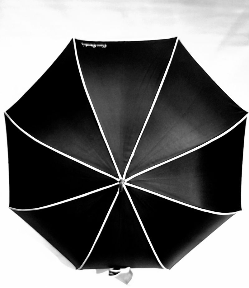 Parapluie long auto noir & blanc Signature P.Cardin, Grand, léger et solide