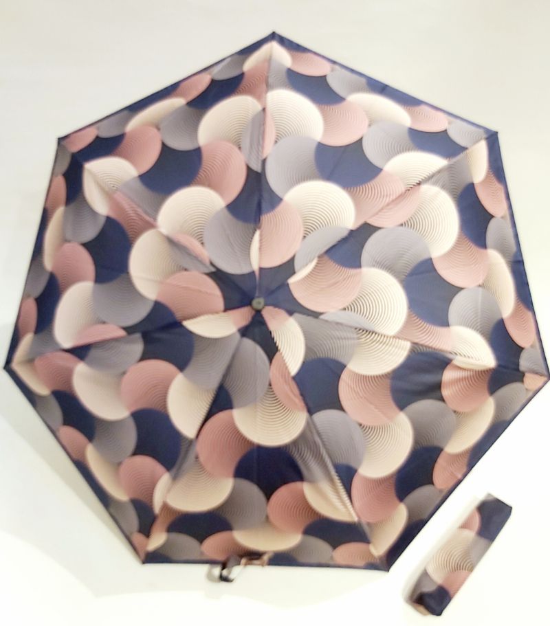 Mini parapluie extra fin pliant open close de vagues roses P.Cardin - le Slim léger 250g & solide