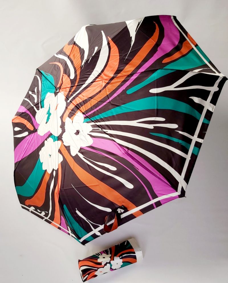 Parapluie mini auto anti uv à motif foral EFFUSIVE Piganiol, léger, solide & élégant