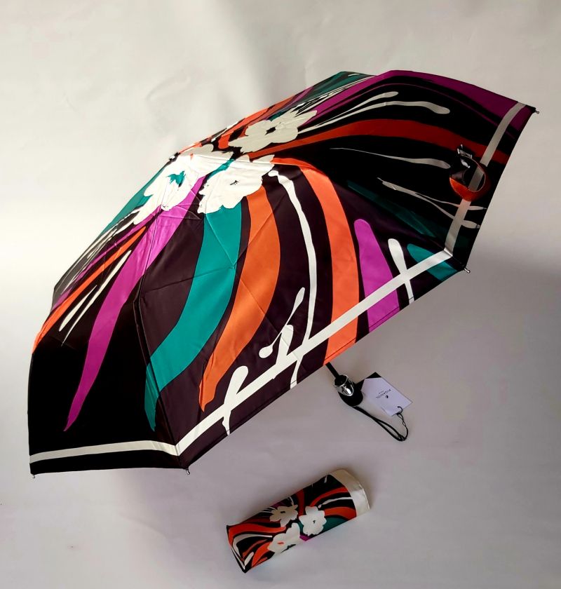 Parapluie mini auto anti uv à motif foral EFFUSIVE Piganiol, léger, solide & élégant