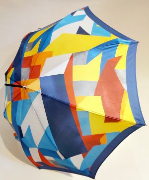 Parapluie long haut de gamme manuel multicolore imprimé CUBISME français, Original & anti vent