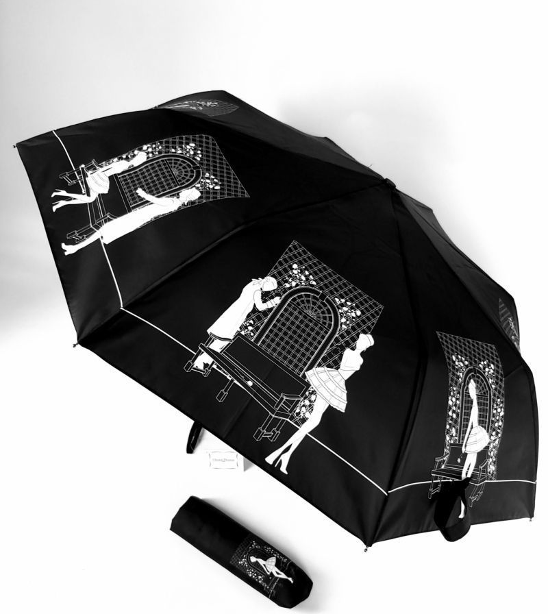 Parapluie mini pliant noir open close fantaisie 