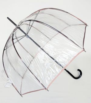 Parapluie cloche transparent biais doré irisé Guy de Jean, léger et solide 