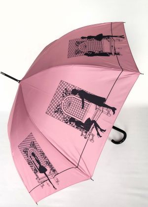 Parapluie Chantal Thomass long auto rose motif "la rencontre", Original & solide 