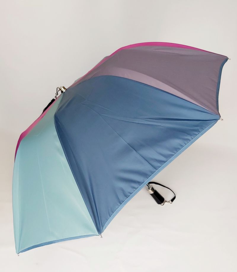 Parapluie Guy de Jean pliant bandoulière automatique multicolore prune français - Robuste qui ne se retourne pas