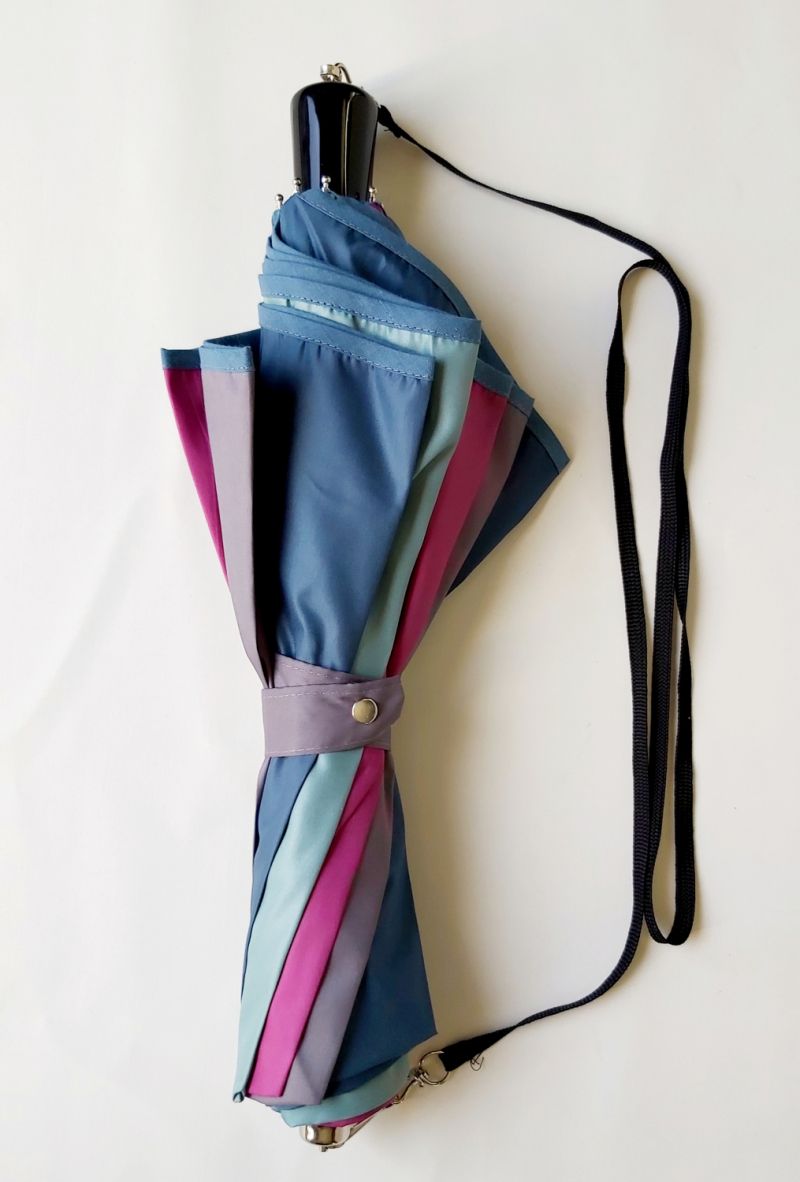 Parapluie Guy de Jean pliant bandoulière automatique multicolore prune français - Robuste qui ne se retourne pas
