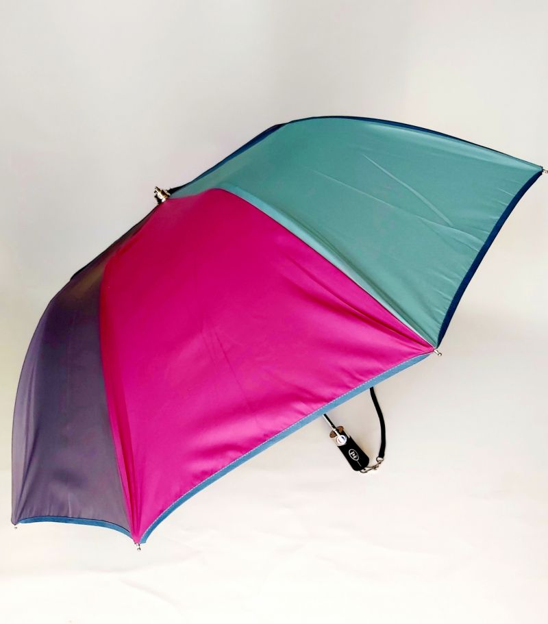 Parapluie Guy de Jean pliant bandoulière automatique multicolore prune français - Robuste qui ne se retourne pas