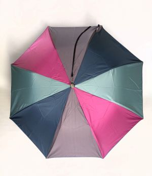 Parapluie Guy de Jean pliant automatique multicolore prune à bandoulière, robuste qui ne se retourne pas