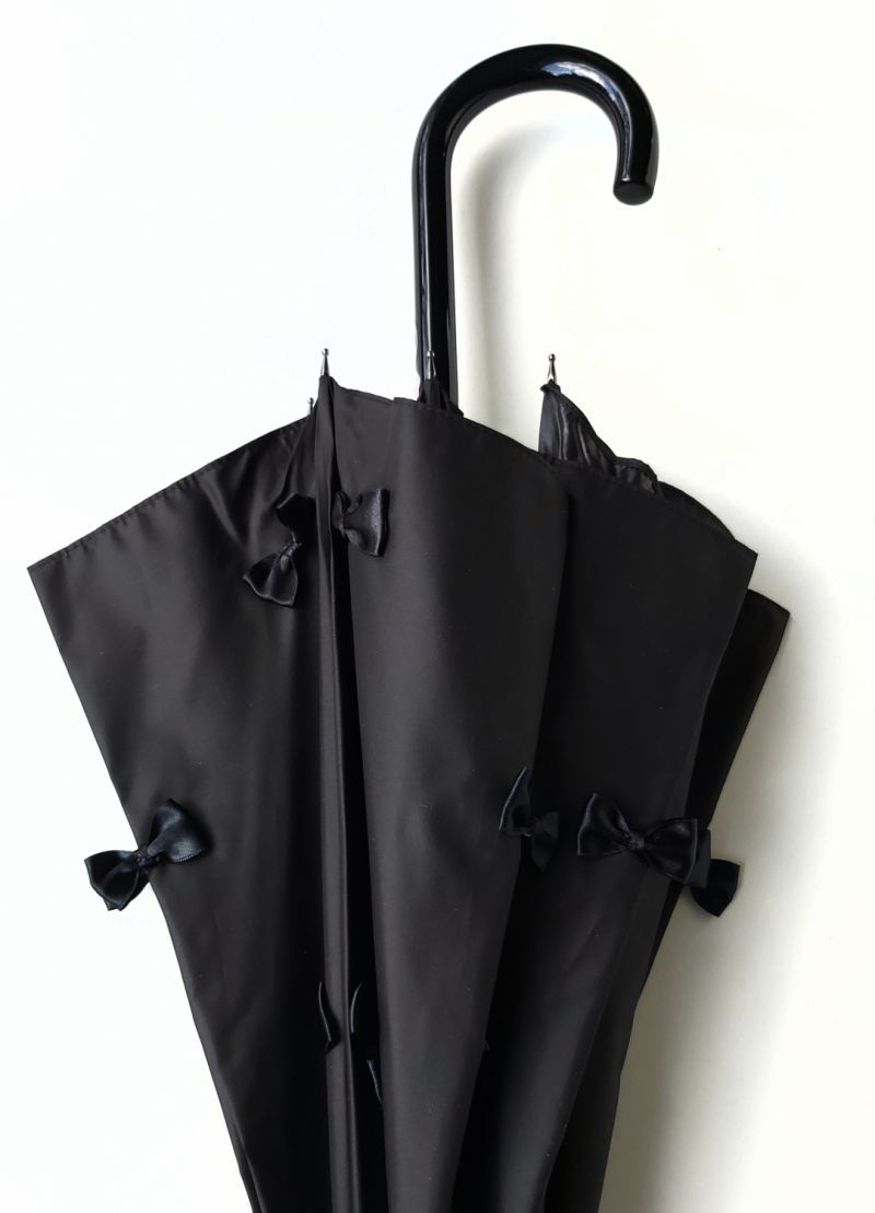 Parapluie cloche long noir petits noeud 