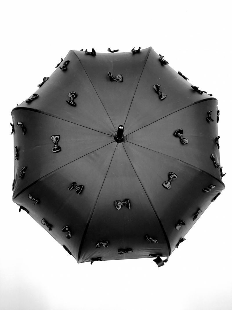 Parapluie cloche long noir petits noeud 