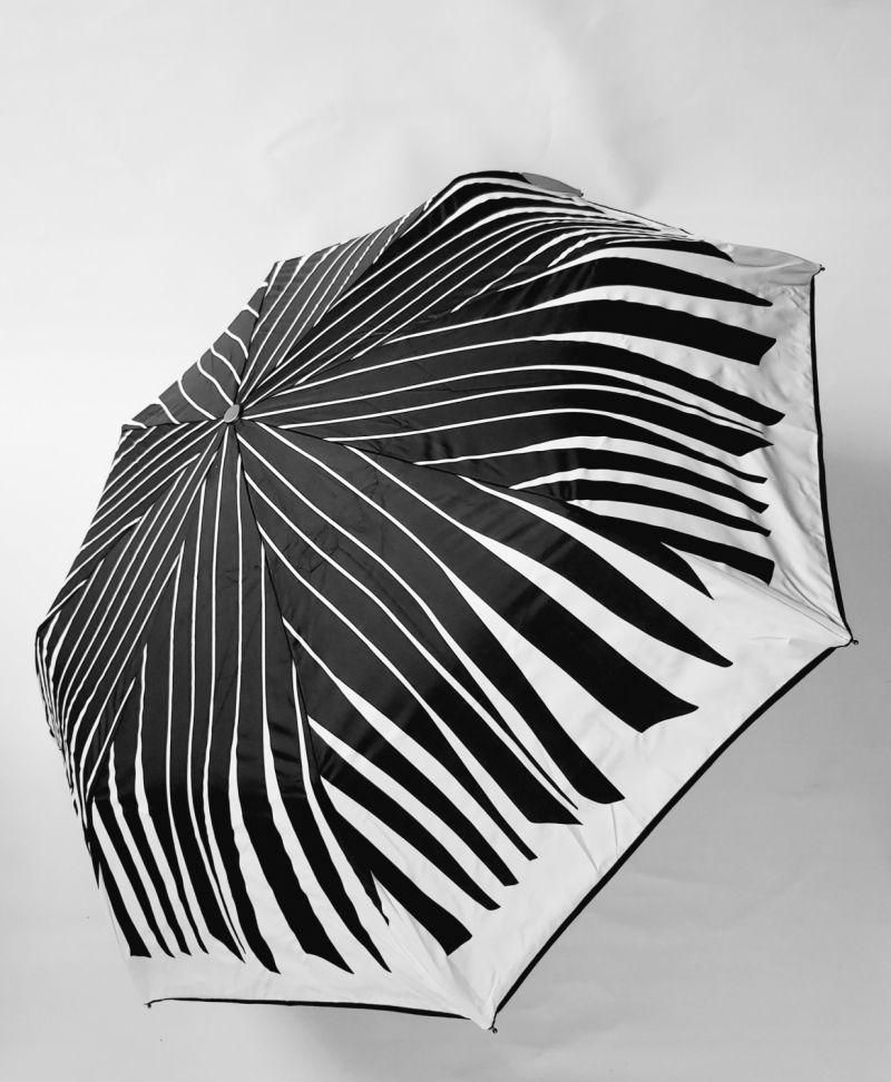 Mini parapluie pliant automatique noir et blanc fantaisie rayé Piganiol - léger & solide