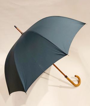 Parapluie canne bois manuel uni vert sapin français anti vent, Léger & solide