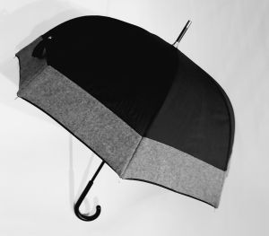 Parapluie long haut de gamme "Arpin" manuel noir et gris français, Elégant & résistant 