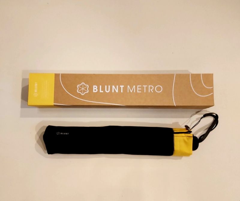 Parapluie Blunt XS Metro pliant automatique uni jaune (d 100 cm), léger (380g) & anti vent