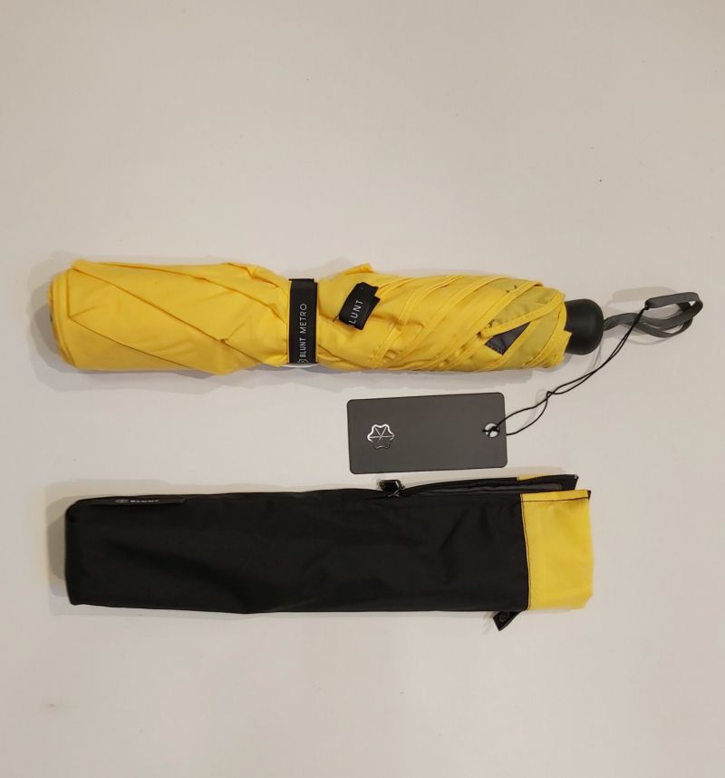 Parapluie Blunt XS Metro pliant automatique uni jaune (d 100 cm), léger (380g) & anti vent