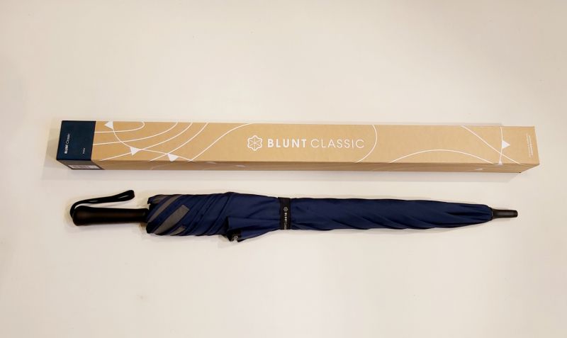 Parapluie Blunt Classic droit manuel uni bleu marine (d 120 cm), Solide & anti vent