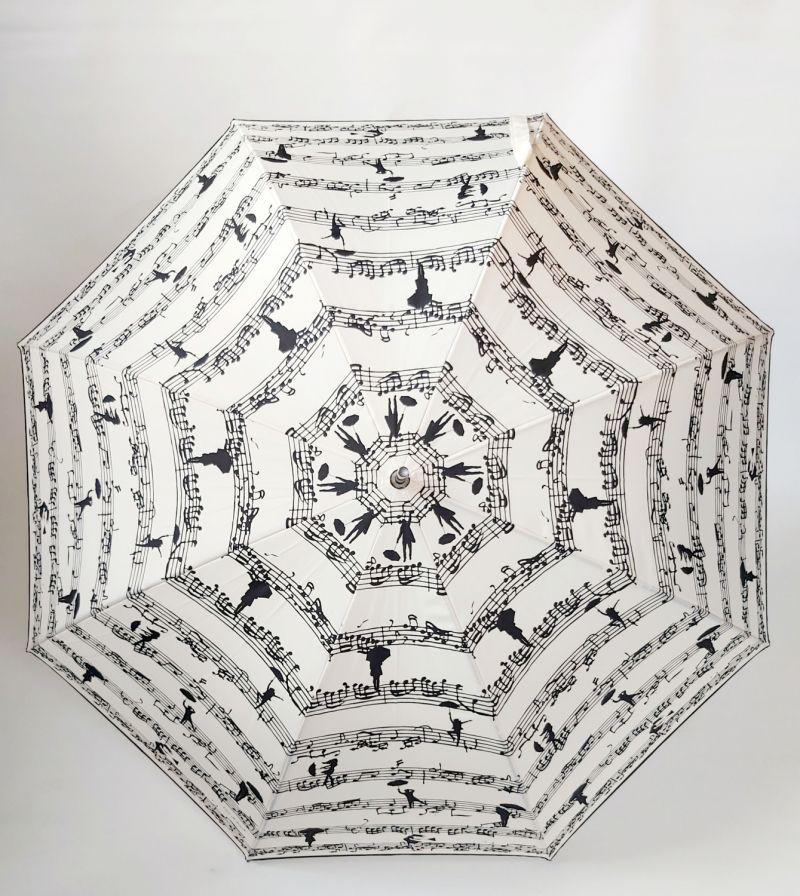 Parapluie long auto ivoire melodies Guy de Jean, solide et français