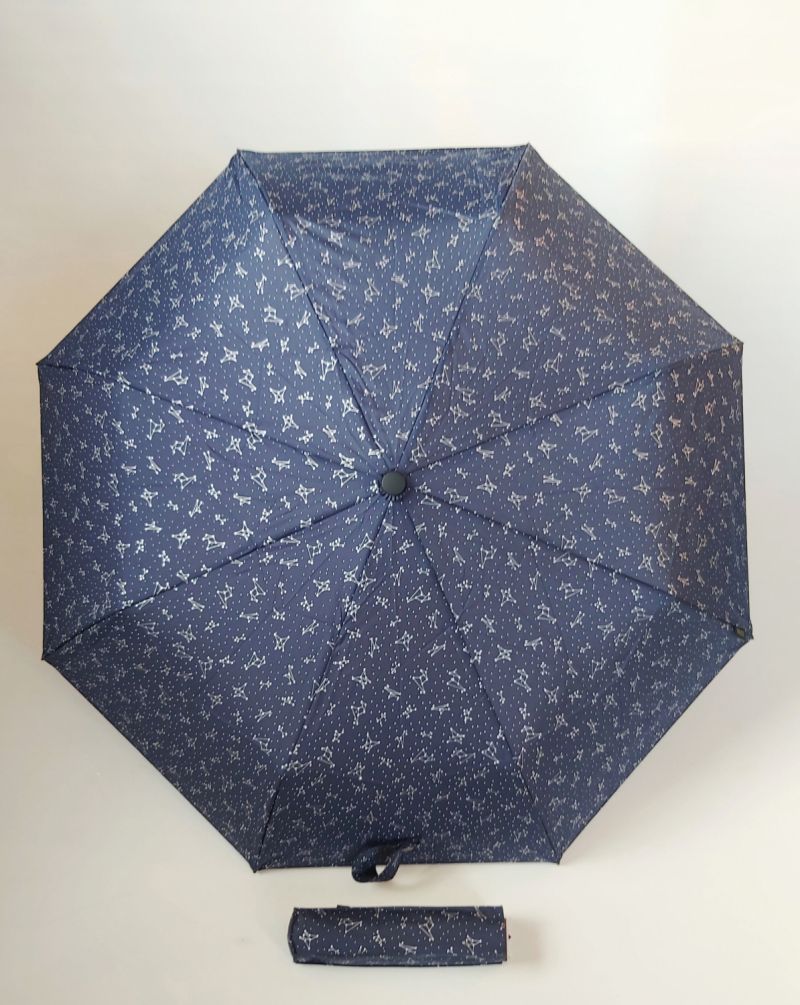 Parapluie mini pliant bleu marine open close imprimé Constellation Smati, léger et solide 