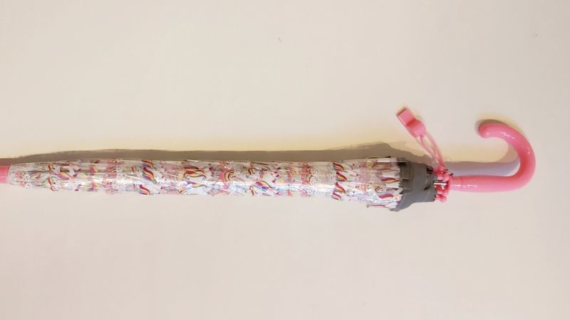Parapluie enfant cloche transparente rose la Licorne Bulle, léger et solide