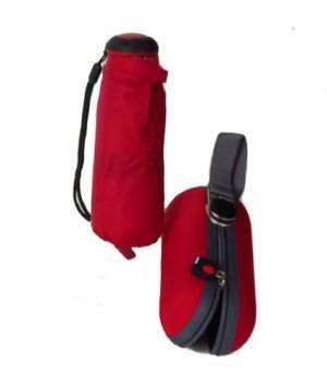 Parapluie de poche X1 Knirps micro uni rouge 200 g pliant à coque rigide, grand et léger 