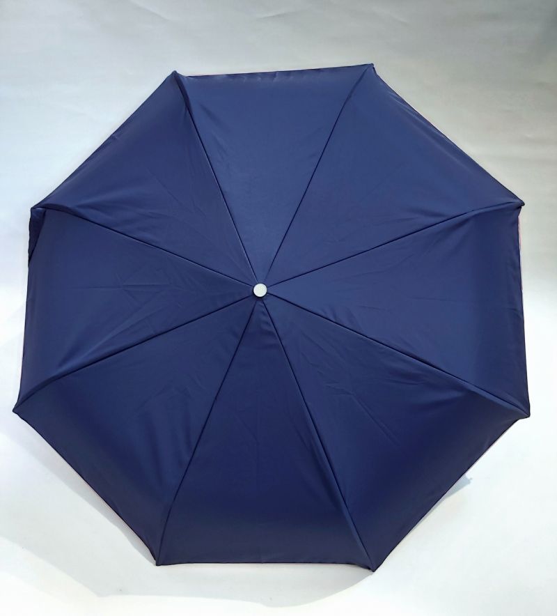 Mini parapluie pliant automatique uni bleu marine 