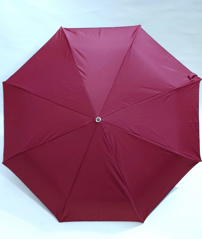 Mini parapluie pliant automatique uni bordeaux d'Aurillac, léger et solide